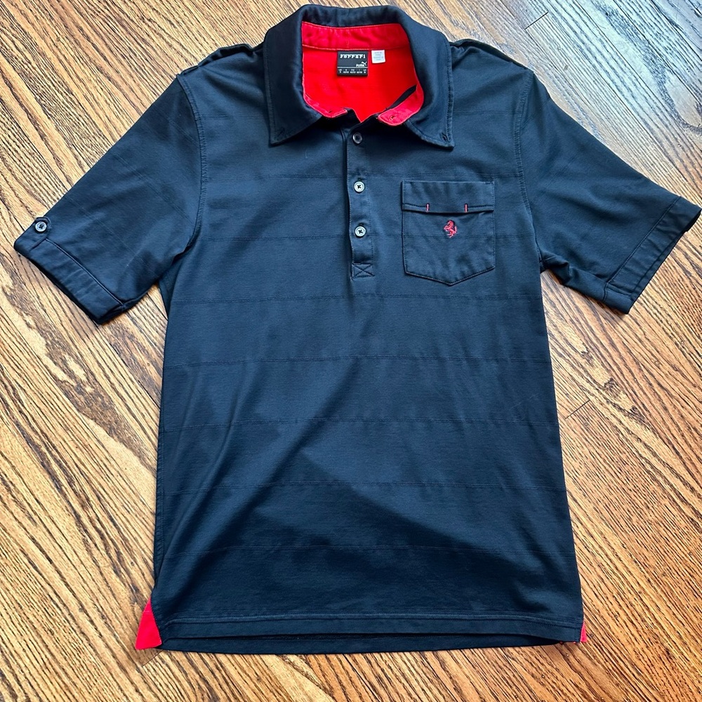 Ferrari by Puma Red and Black Golf Shirt